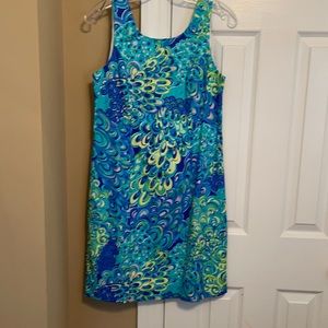 Lilly Pulitzer Blue and Green Midi Dress